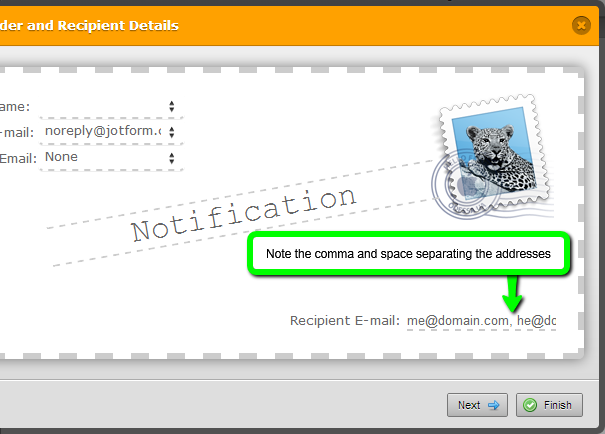 Comma and space separating email addresses