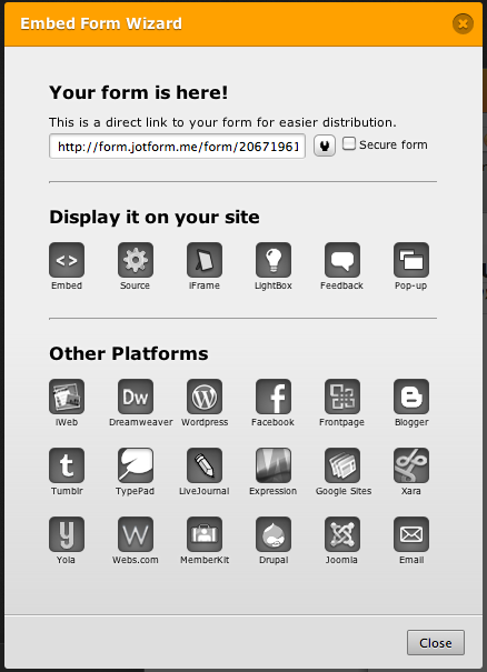 embedding a form