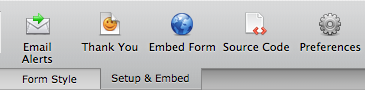 setup and embed tab