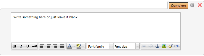inside free text html